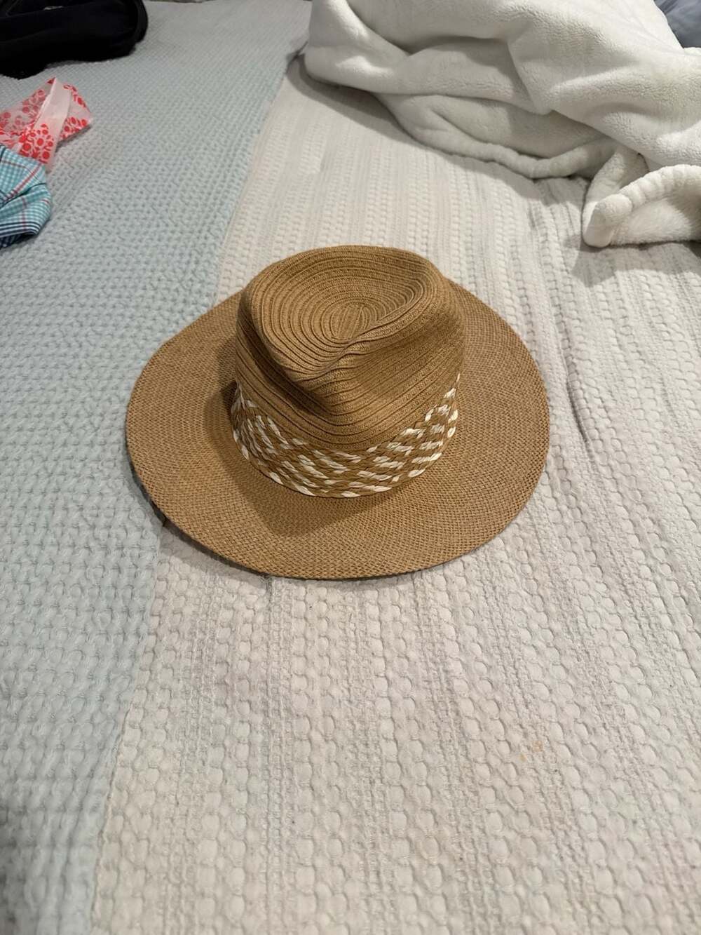Joe's Jeans Women's Woven Paper Straw Fedora Sun Hat with Braided Band